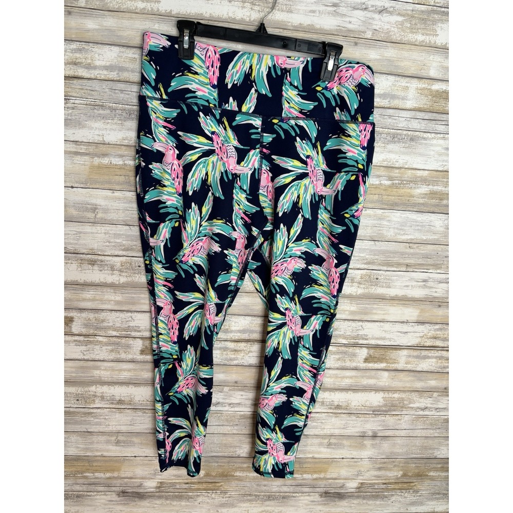 Tropical Bird printed Crown & Ivy yoga pants XL Activewear Leggings